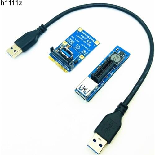PCIE Riser Cable Mini PCIE to PCI-E X1 Riser Card PCI Express X1 Port Adapter SATA Power PCIE Extender 30cm USB Extension Cable