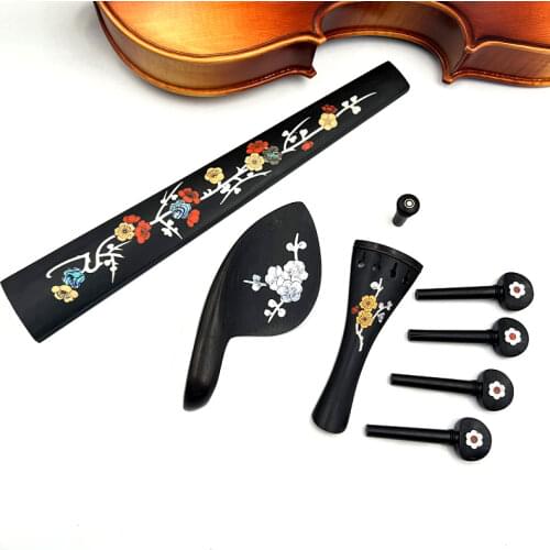 1pcs hand carved maple wood white violin neck 4/4 with 4pcs ebony pegs