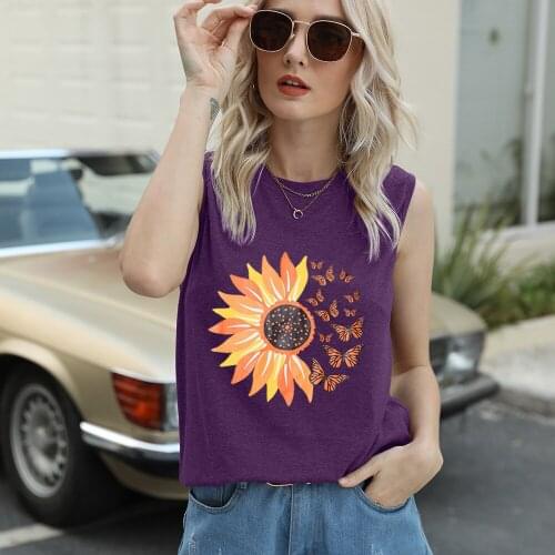 Summer Basic T-shirt Women O Neck Sleeveless Print T Shirt Casual Loose Tee Tops Female Fashion Tank Tops Plus Size XXXL