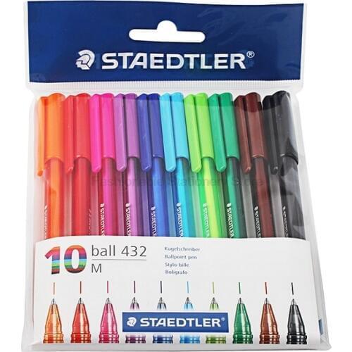 STAEDTLER 432M10 Colored Ballpoint Pens Set Drawing Pen Art Marker Pen Stationery School Office Supplies 0.7mm Ballpoint Pens