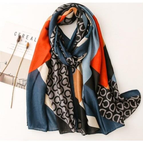 2021 Fashion Newest Printed Cotton Viscose Printed Scarf Shawls Wraps Hijabs 2Colors 10pcs/lot