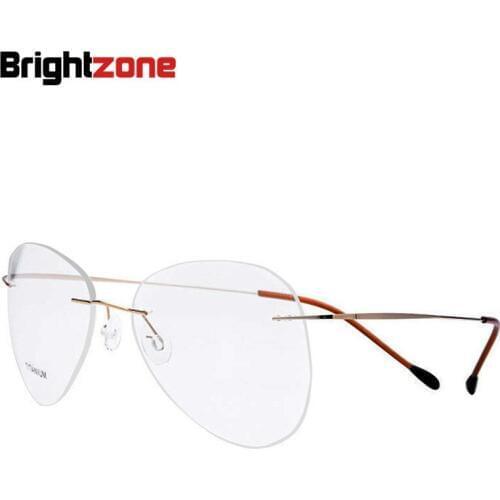 Fashion Big Lens Shape Pilot Non-screw Connect Unisex Spectacle Frame Elastic Titanium Alloy Myopia Hyperopia Glasses Men Women