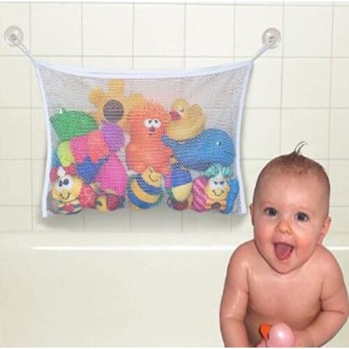 Baby Bath Toy Organizer Holder Toddler Bathtub Mesh Net Newborn Bath Bag Pouch Kids Storage Bin with Suction Hooks