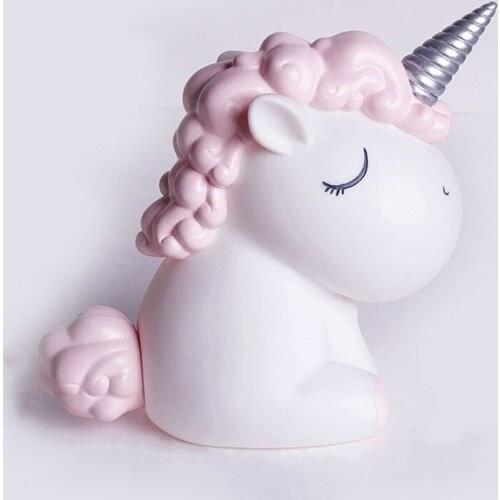 Lovely Pink Unicorn Piggy Bank Resin Money Boxes Children Coin Saving Storage Box Home Decoration Crafts Girls Birthday Gift New