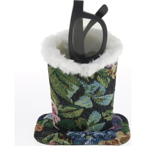 Retro Style Plush Line Eye Glasses Desk Holder Eyeglasses Sunglasses Stand Organizer Box Case