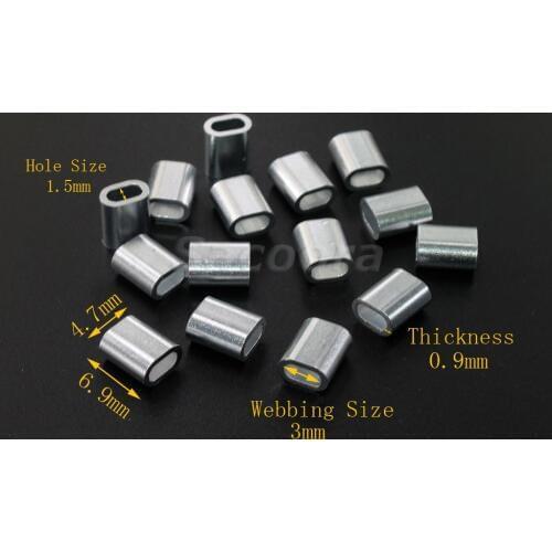 5000pcs/pack 1/16"(1.5mm) Aluminum Cable Crimps Sleeves Cable Ferrule Stops for Snare Wire Rope Clip Swage Trap Barrel Fittings