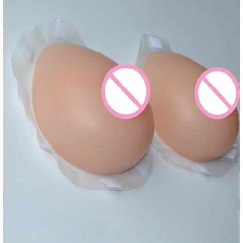 1000g D cup Silicone Breasts Form With Shoulder Straps Skin Chest Prosthesis For Transsexual Bust Enhancer Shemale