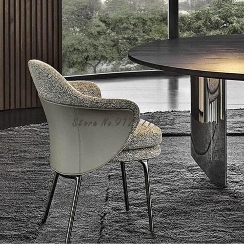 Light Luxury Dining Chair Post-modern Leisure Simple Home Desk Chair Nordic Fabric Makeup Chair Model Room Back Chair