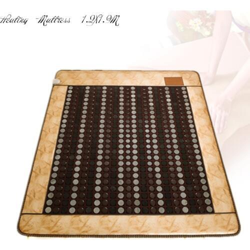 2019 good Natural heating Tourmaline jade stone mattress Mat Beauty Mattress Health Care Pad with sleeping eye cover 1.2X1.9M