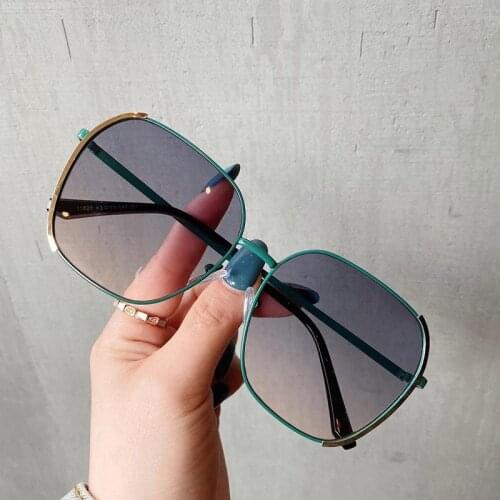 2021 New Gradient Square Designer Sunglasses For Women Black Sun Glasses Trend Fashion Luxury Vintage Elegant Oversized Shades