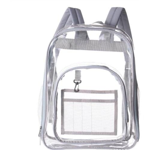 Women Backpack Jelly Color Transparent Waterproof PVC Bag Female Fashion Students Clear Bag Femme Backpacks