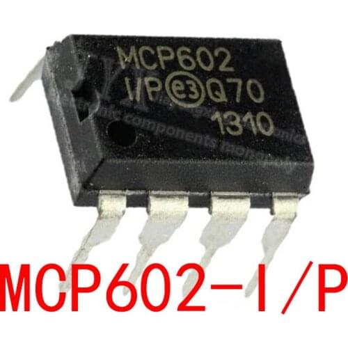 10PCS MCP602-I/P DIP8 MCP602 DIP DIP8 2.7V to 5.5V Single Supply CMOS Op Amps