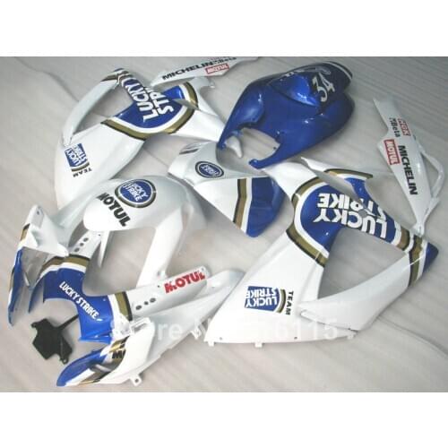 100% Fit fit for SUZUKI GSXR 600 750 fairing kit K6 K7 2006 2007 blue LUCKY STRIKE GSX-R600 GSX-R750 fairings set 06 07 S4-10