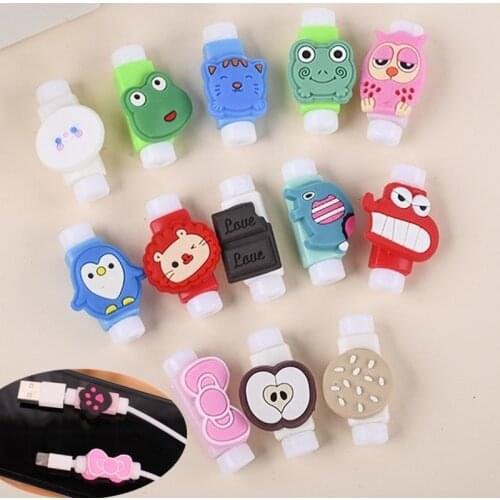 100Pcs Cartoon Cable Protector USB Charger Cable Saver for iPhone Charging Cable Protective Sleeve