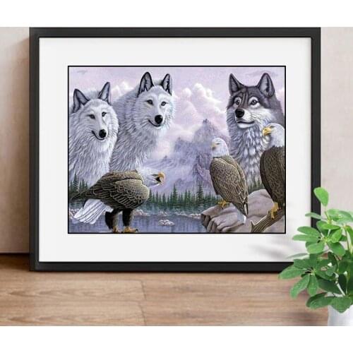 Diamond Painting Animals 5D Diy Diamond Embroidery Wolf Mosaic Painting Full Rhinestone Home Decor