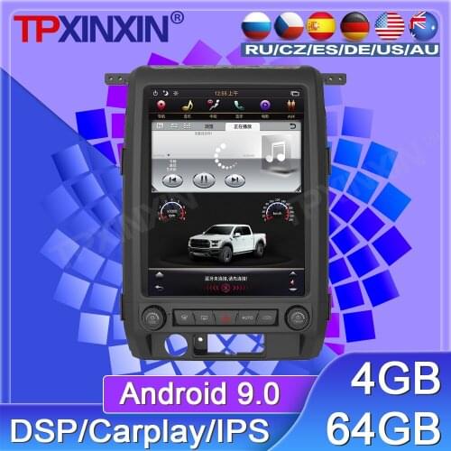 64G For Ford F150 2009 2010 2011 2012 Android 9 Car Radio Tape Recorder Multimedia Player GPS Navigation Tesla Vertical Screen