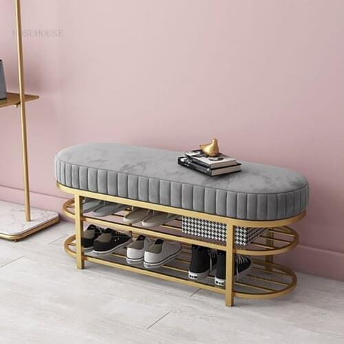 Household Furniture Hotel Shoe Replacement Stool Modern Bedroom Balcony Foot Stools for Living Room Clothing Store Ottoman Bench