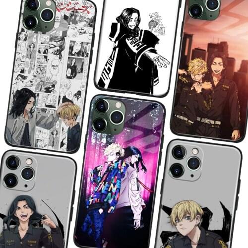 Baji and Chifuyu Tokyo Revengers Anime Soft TPU Glass Phone Case for IPhone SE 6s 7 8 Plus X Xr Xs 11 12 Mini Pro Max Samsung