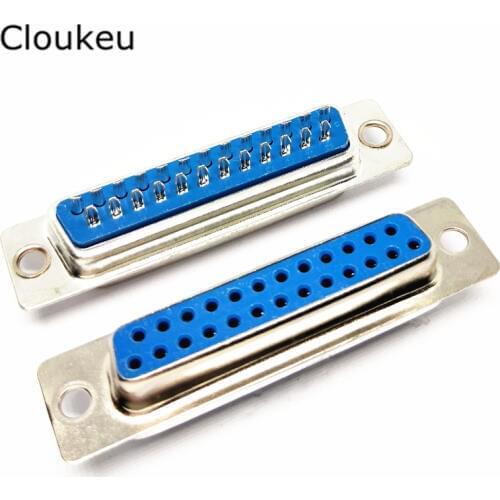DB25 hole Female Solder cup connector DB25F serial port adapter 100Pcs