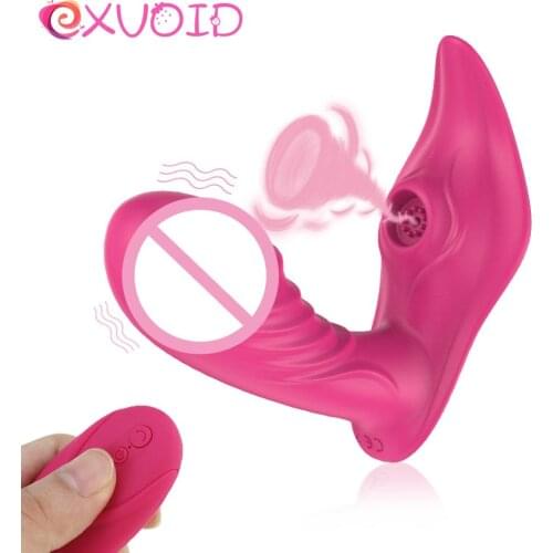 EXVOID Wearable Dildo Vibrators for Woman Sucker Vibrator Remote Control Clitoris Stimulate G-spot Massager Sex Toys for Women
