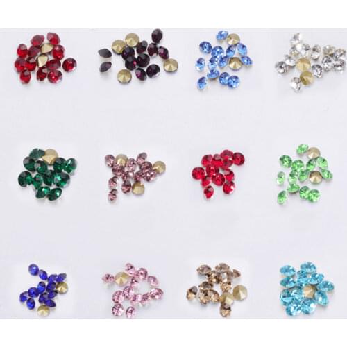 Fnixtar 100Pcs/Bag 5mm 12 Candy Colors Crystal Rhinestones For DIY Making Pendants Necklaces Bracelets Accessories Supplies