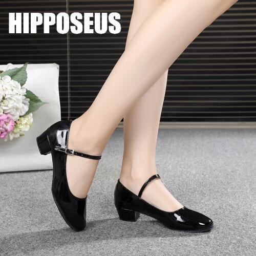 Hipposeus Girls Dance Shoes Closed Toe Modern Dance Shoes Women Ladies Girls Tango Jazz Dance Shoes Salsa Sandral Dropshipping