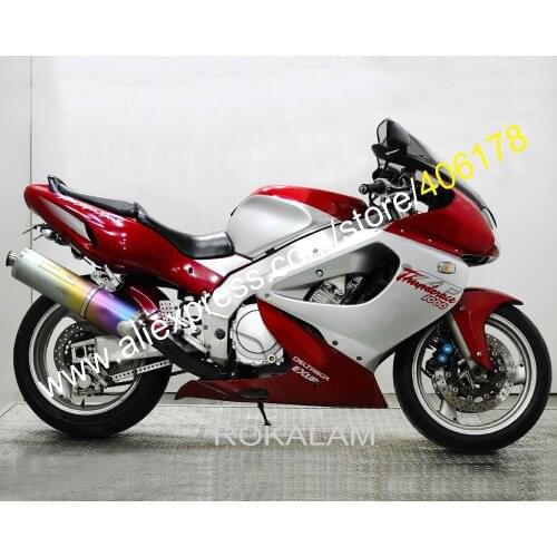 Customized Fairing 97-07 YZF1000R Set For Yamaha YZF 1000R Thunderace 1997-2007 Red & White Bike Bodyworks Fairing