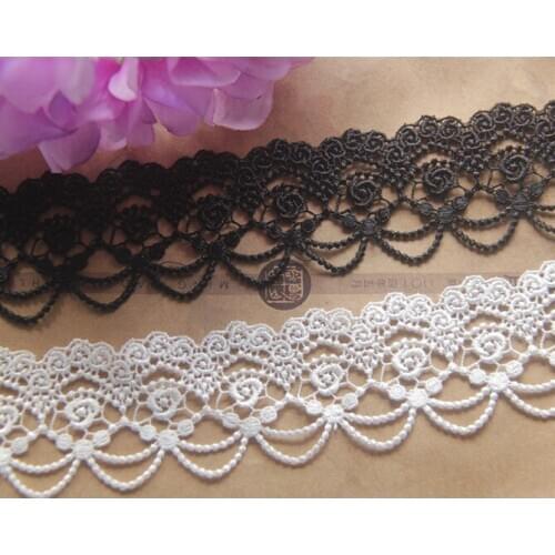 2Yard 4.5CM Cotton Lace Crochet Ribbon Wedding Sewing Bridal Bow wholesale. Free shipping!Lace Trim Edging Wedding SC008