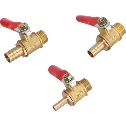 Brass 1/4" Male Thread Ball Valve to 6mm 8mm 10mm Barbed Pipe Interface Connector Joint Adapter Copper Pipe Fittings
