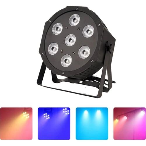 Hot Verkoop En Hight Kwaliteit Platte Led Par 7X1 2W/7X18W Rgbw Podium Wash Licht DMX512 Controller Dj apparatuur Disco Night Cl
