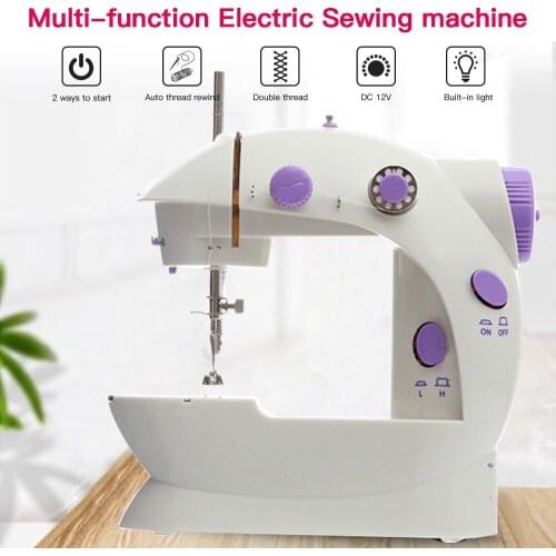 Mini Sewing Machines Dual Speed Double Thread Electric Automatic Stitching Rewind Sewing Machine Needlework