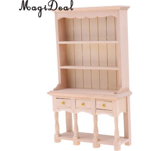 1/12 Scale Dollhouse Miniature Furniture White Multifunction Cabinet Decoration Accessory