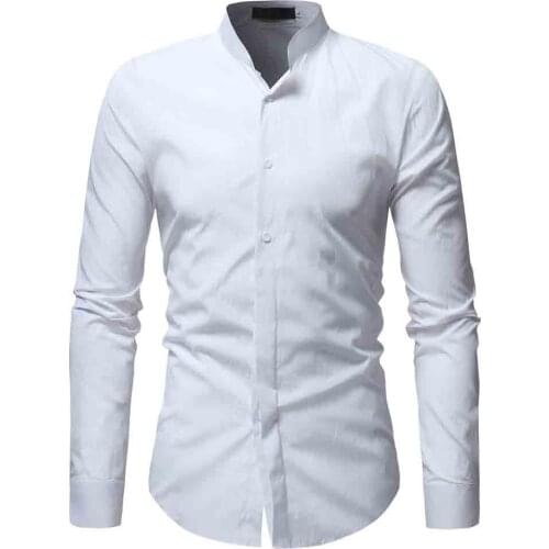 Men Shirt Brand 2018 Male Long Sleeve Shirts Casual Solid Multi-Button Hit Color Slim Fit Dress Shirts Mens Hawaiian