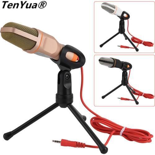 SF666 Professional Condenser Microphone for computer Laptop Skype Singing Speech Meeting Desktop Studio 3.5mm Microphone