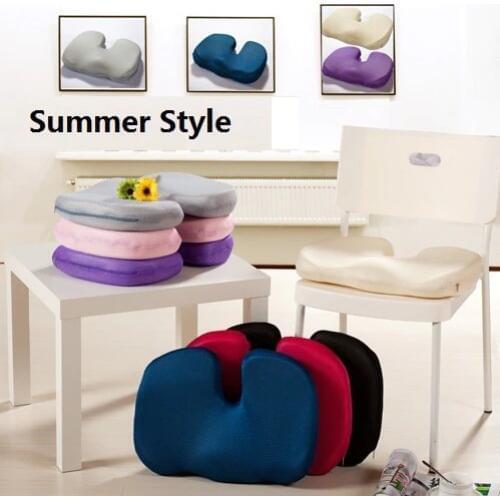 Deluxe Orthopedic Seat Cushion Memory Foam Back Office Chair Summer Style22ess