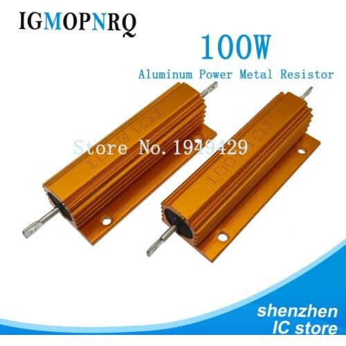 RX24 100W Aluminum Power Metal Shell Case Wirewound Resistor 0.01 ~ 100K 0.1 1 1.5 2 3 6 8 10 20 100 150 200 300 1K 10K 100k ohm