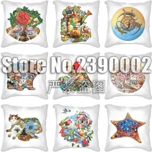 Bear cat leaves cardinal Flowers Prints Pillow case 45*45cm Cushion pillow cover Car Home Decoration Decorative Throw Pillowcase