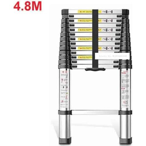 4.8 Meter DLT-A Extension Ladder Aluminum Alloy Thickened Straight Ladder Single-sided Ladder 14-step Folding Engineering Ladder