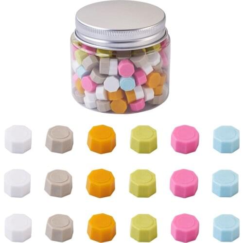 170pcs/box Sealing Wax Particles for Retro Seal Stamp Polygon Mixed Color About Packing Box 60x50x1mm