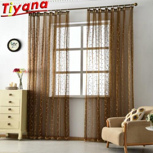 Embroidered Tulle Curtains For Living Room Bedroom Hotel Luxury European Korean Sheer Tulle Coffee White Purple Panel WP120 *15