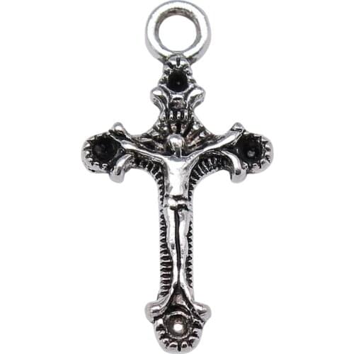 WYSIWYG 20pcs 22x11mm Religious Cross Pendant Jesus Cross Pendants Jesus Cross Charms For Jewelry Making