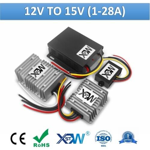 XWST Non Isolated DC DC 12v to 15v 1A to 28Amp Max Output Step Up Boost Power Converter 15v dc Voltage Regulator