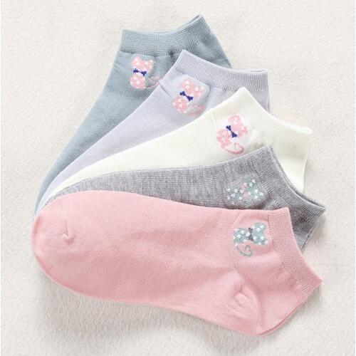 YSMILE Y ZX003 Women Cotton Socks New Fashion Spring Summer Womens Socks Lovely Cartoon Cat Sock Slippers High Quality