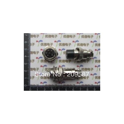 2sets 16MM 6-Pin Male Female Aviation Plug Panel Power Chassis Metal Connector GX16-6