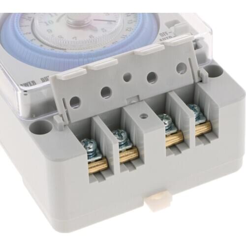 24-Hours Chronometry Timer Mechanical Switch Industrial Analogue Timer with Dustproof Cover, AC100-240V