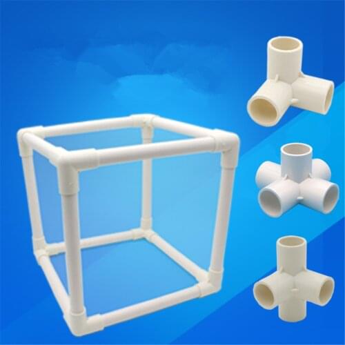 5pcs Three-Dimensional PVC Connector DIY Tool 3/4/5 Ways Tube Adapter 20/25/32mm