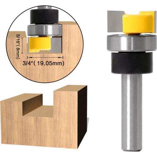 8mm Shank Flush Trim Hinge Mortising Template Router Bit with Ball Bearing Woodworking Milling Cutter Tool