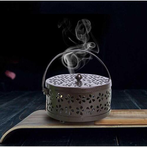 AIHOME Nordic Retro Metal Hollow Floral Mosquito Coil Holder Garden Burner Insect Repellent Box Mosquito Repellent Dropshipping