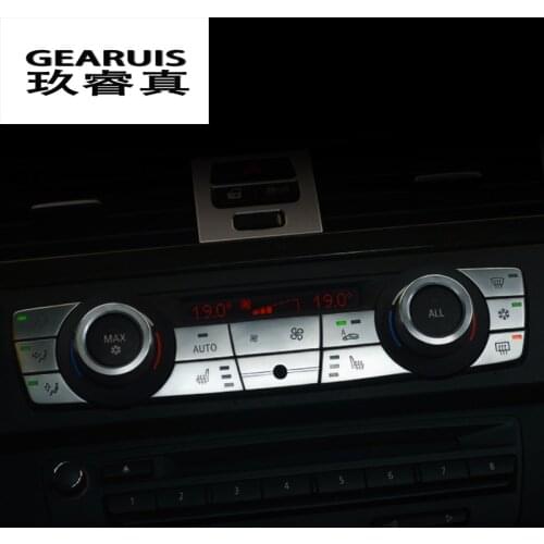 Car Styling interior Buttons Stickers covers multimedia air conditioning CD panel Trim for BMW E90 3 series Auto Accessories