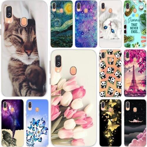 Phone Housing For Samsung Galaxy A40 SM-A405F/DS Painted Case Flower Back Cover For Samsung A40 A405 Soft Silicone Case 5.9 inch